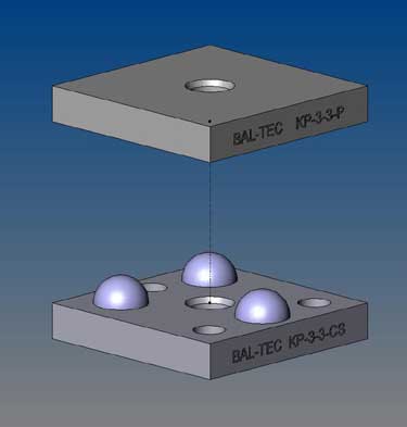 KINEMATIC PLATFORM, 3" X 3", BASE PLATE WITH SPHERES