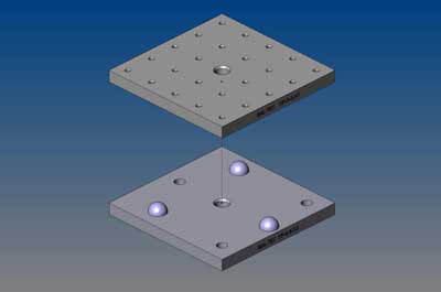 KINEMATIC PLATFORM, 6" X 6", DRILLED AND TAPPED TOP PLATE