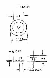 F-112-CB-CPM, Flat Cylindrical Post Mounted with Counterbore