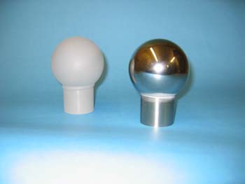 gray and polished steel Balls with posts