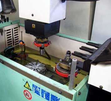 Bal-tec E.D.M. machine in operation