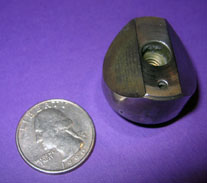 Mini Canoe Sphere,CS-1125-CPM, Shown with a Quarter for Scale